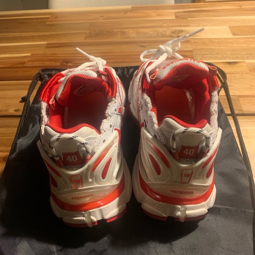 White and red balenciaga runners